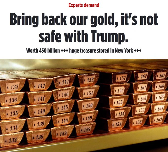 德国黄金在川普治下不安全——专家警告，据Bild报道